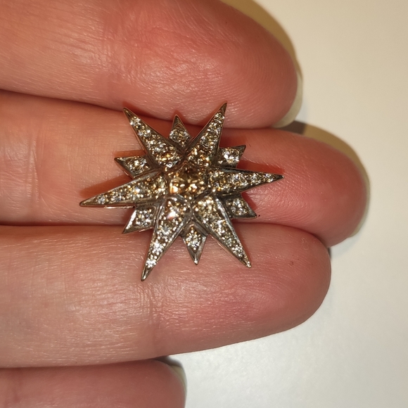 H. Stern 18K Gold Diamond Star Pendant With Yellow Gold Chain Necklace - Picture 9 of 16